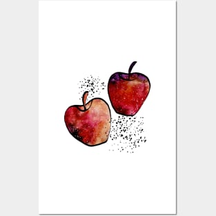 Watercolor Galaxy, Apples, Blobs Posters and Art